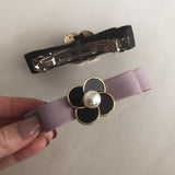 Bow Barrette with Flower Detail
