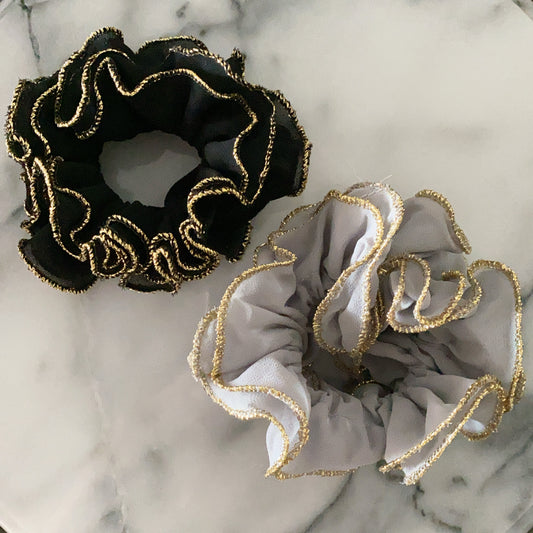 Gold Trim Scrunchies