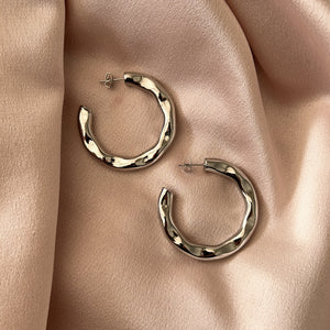 Alessia Large Stainless Steel Hoops