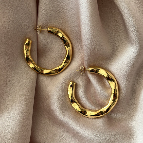 Alessia Large Stainless Steel Hoops