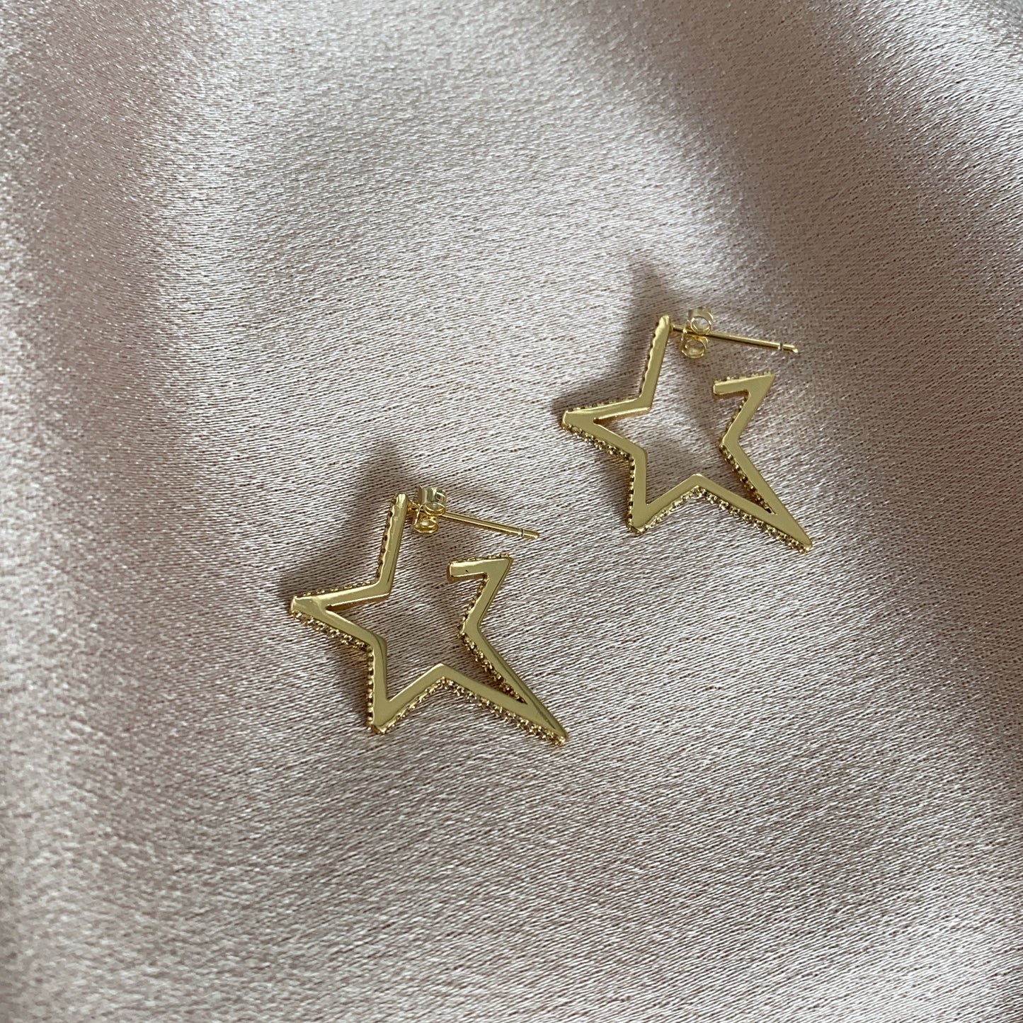 925 Silver Star Earrings with Zirconia