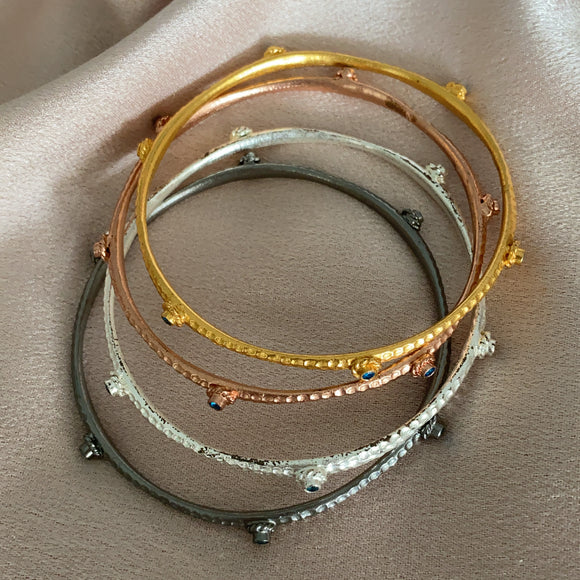 Handcrafted Set of Bangles with Sapphires