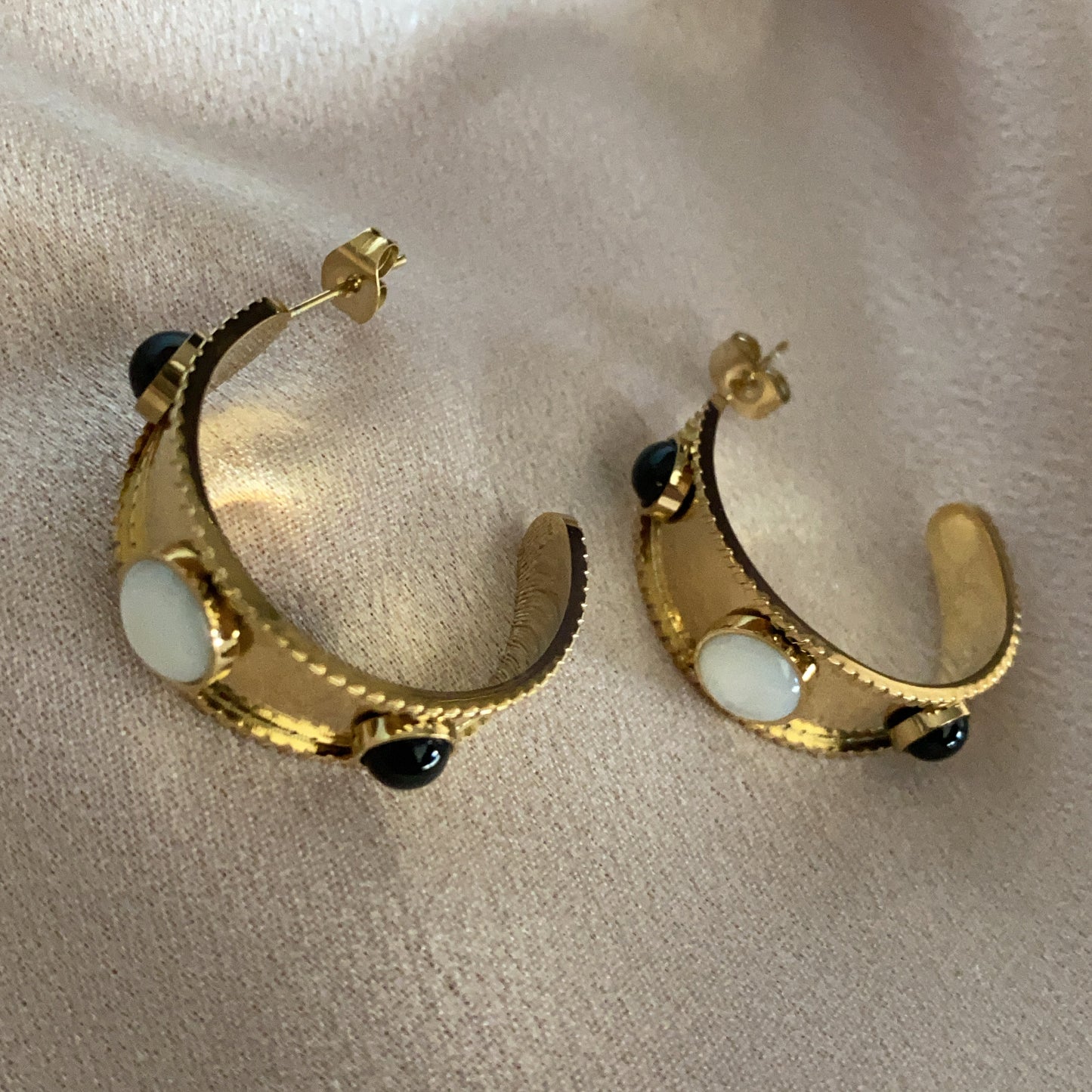 Lucia Stainless Steel Hoop Earrings