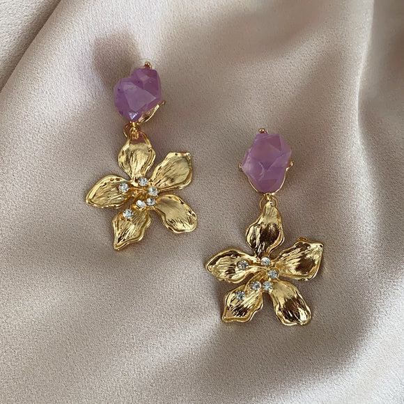 Marise Crystal Flower Earrings
