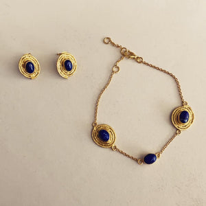 Handcrafted Lapis Lazuli Earrings & Bracelet