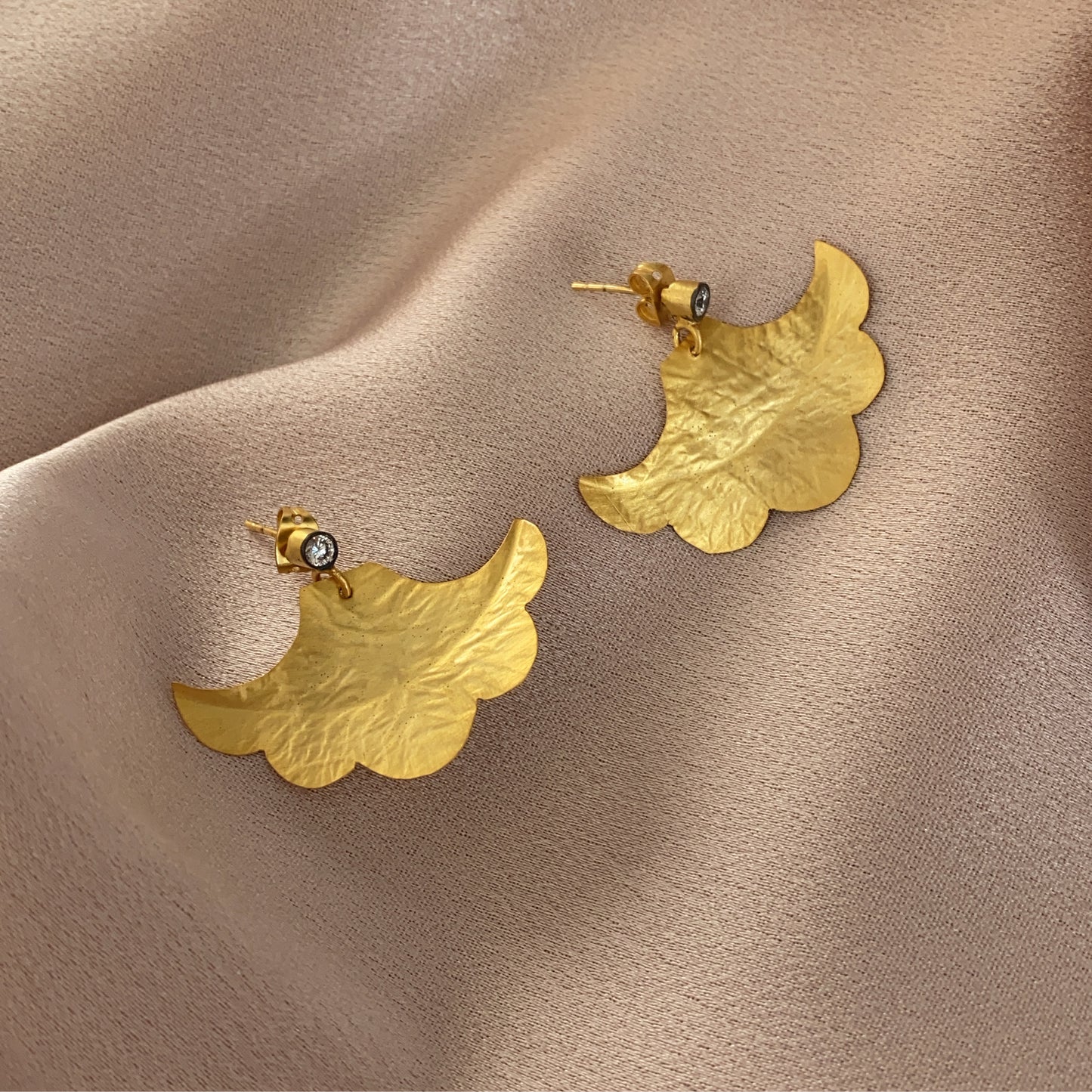 Handcrafted Gold Leaf Earrings