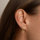 Ellen Double Stud Chain Earrings