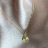925 Silver Disc Zirconia Pendant Necklace