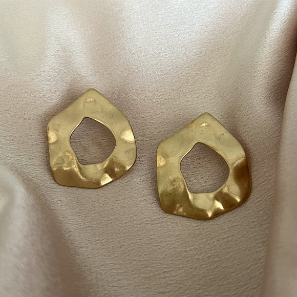 Hammered Gold Studs