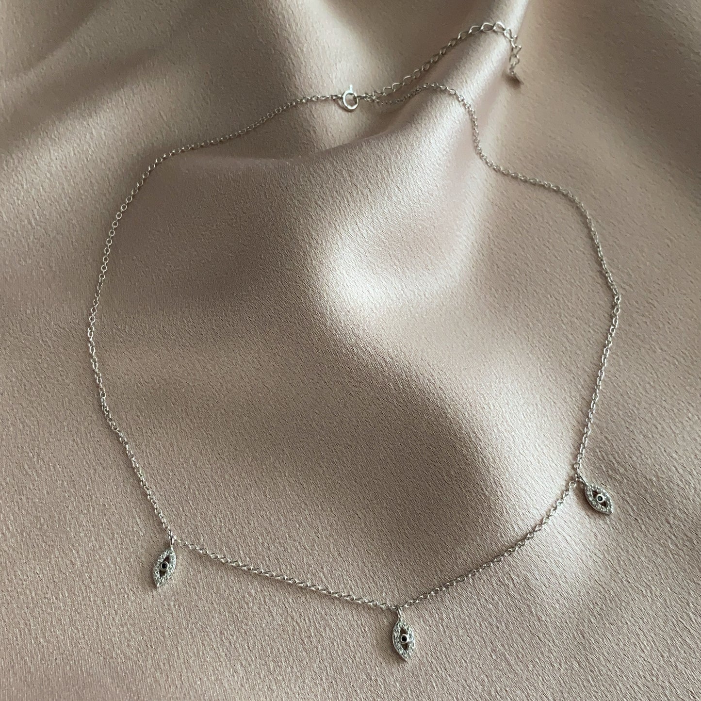 Evil Eye 925 Silver Choker Necklace