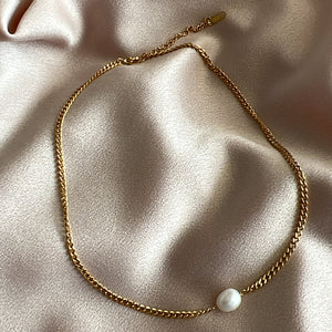 Melanie Stainless Steel Pearl Necklace