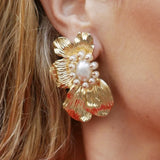 Baroque Floral Pearl Earrings