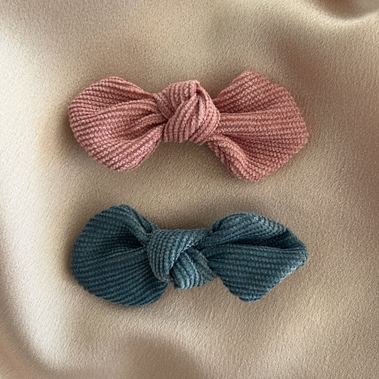 Molly Cord Bow Hair Clips