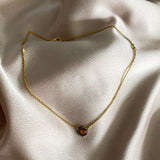 Handcrafted Peach Moonstone & Zirconia Pendant Necklace