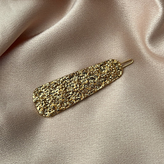 Hammered Metal Hair Clip