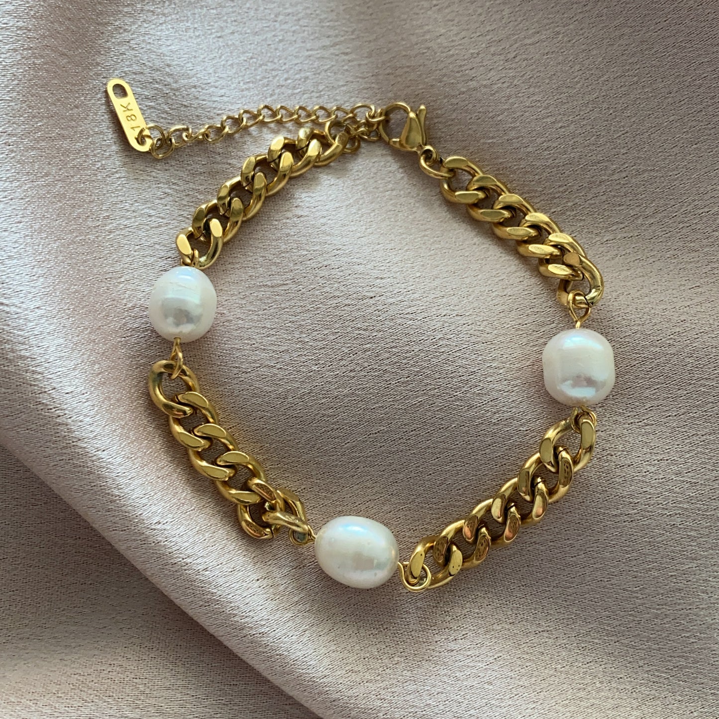 Caterina Stainless Steel Pearl Bracelet