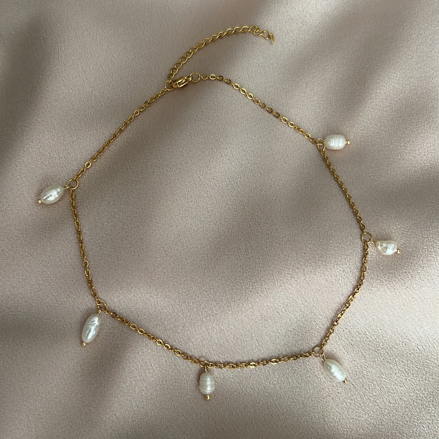 Katie Stainless Steel Pearl Necklace