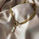 Carmela Stainless Steel Pearl Necklace