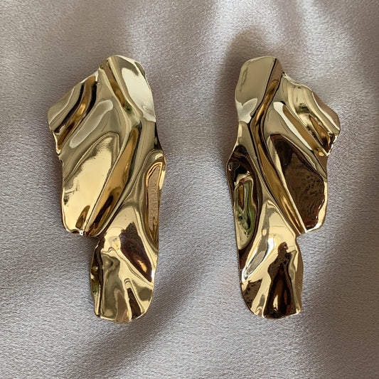 Metallic Ruffle Earrings