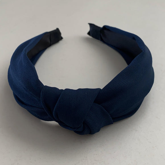 Navy Top Knot Headband